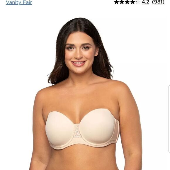 Vanity Fair 74380 Rose Beige Underwire Bra 42DD Smooth - Picture 9 of 9